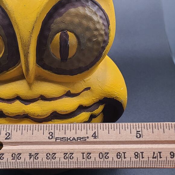 Hand Painted Ceramic Owl Coin Bank Signed Vintage Yellow Brown - Picture 8 of 8